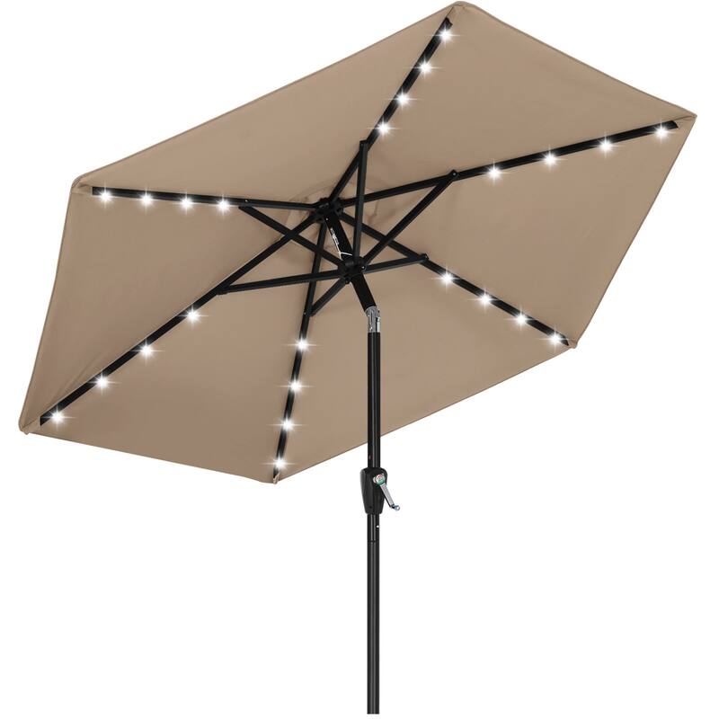 ABCCANOPY 7.5FT Outdoor Patio Solar Umbrella with 24LED Lights