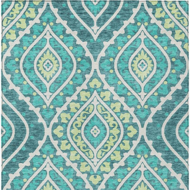 HomeRoots Floral Transitional Rectangle Outdoor Rug
