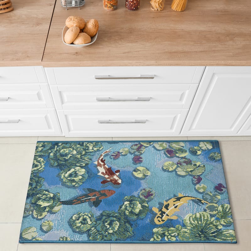 Liora Manne Esencia Koi Pond Indoor/Outdoor Mat