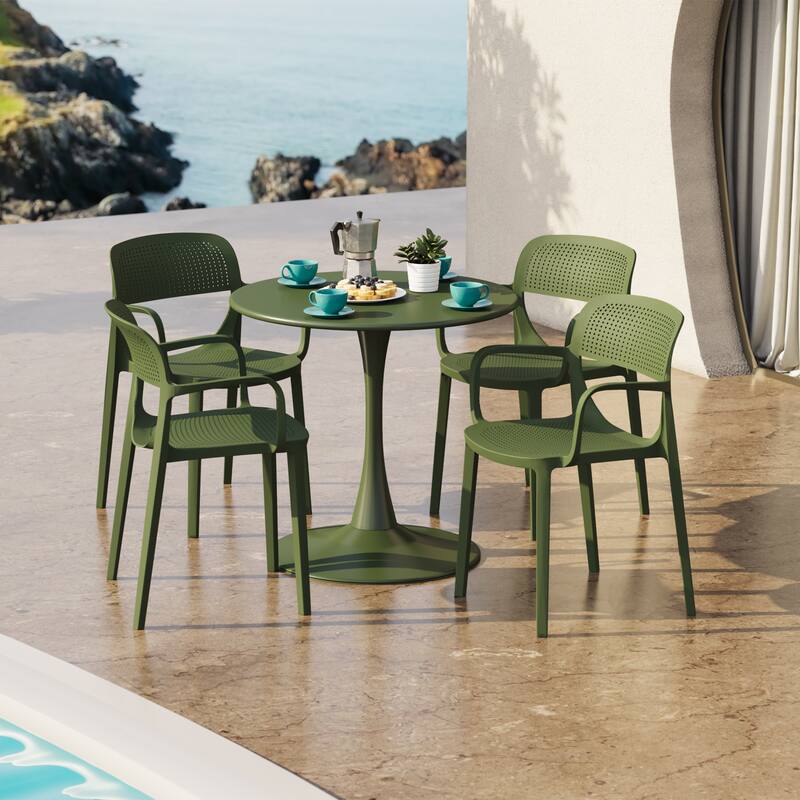 Frond and Form 4-Person Outdoor Round Dining Set