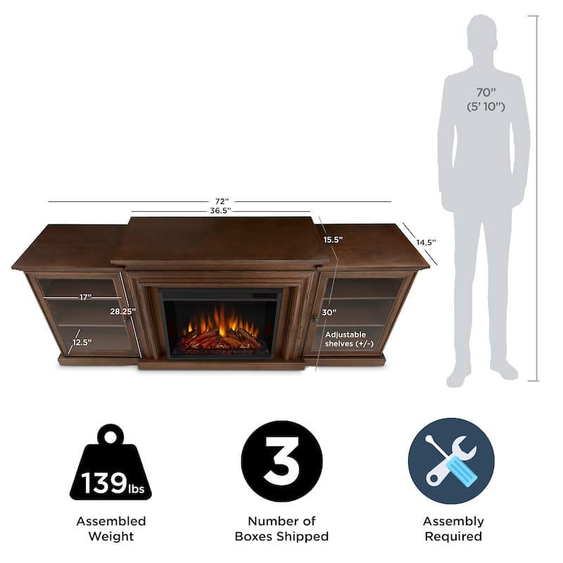 Frederick 72" Electric TV Stand Fireplace by Real Flame