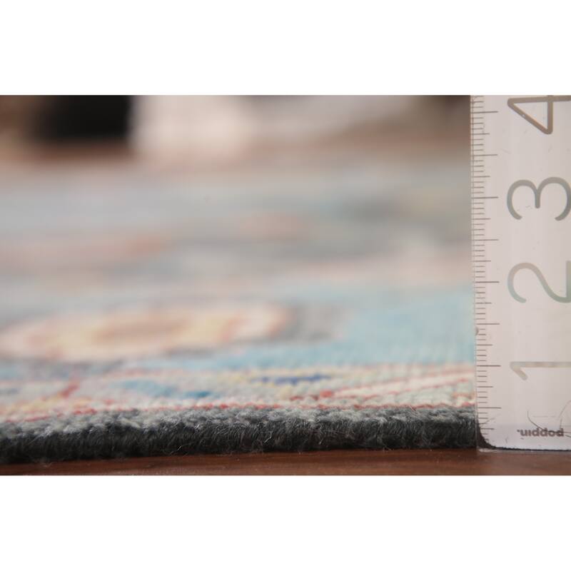 Gray Floral Oushak Oriental Area Rug Wool Carpet - 7'9"x 9'11"