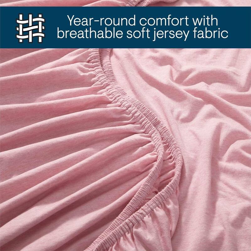 Aeropostale Super Soft Heather Pink Jersey Knit Sheet Set All-Season Comfort