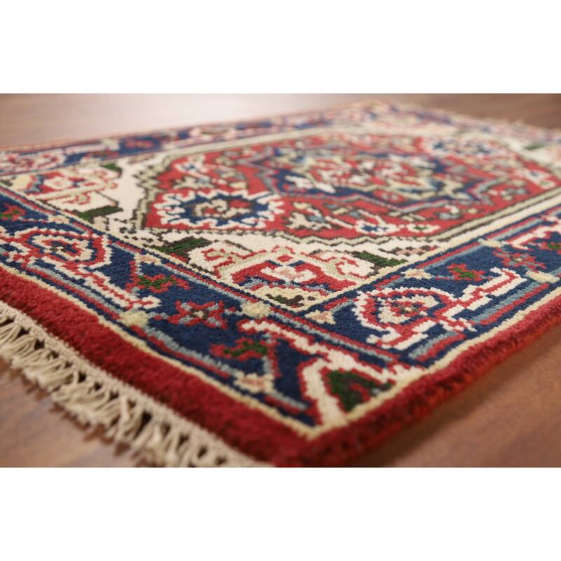 Geometric Heriz Serapi Accent Rug Handmade Wool Carpet - 2'0" x 3'0"