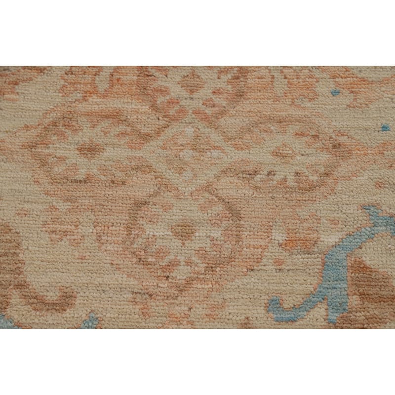 Vegetable Dye Transitional Oushak Turkish Rug Hand-Knotted Wool Carpet - 8'11"x 11'11"