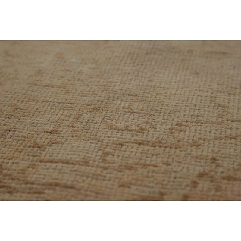 Pink & Gold Beige Tabriz Persian Vintage Rug Handmade Wool Carpet - 10'0" x 13'0"