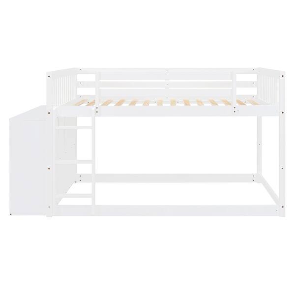 slide 2 of 50, Espresso Full Bunk Bed with 4 Drawers & 3 Shelves - Modern & Practical White