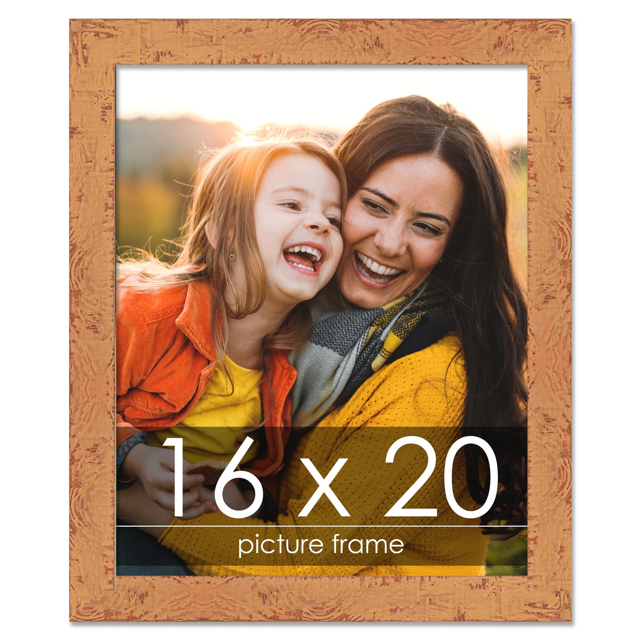 16x20 Shabby Chic / Farmhouse Orange Picture Frame - UV Acrylic