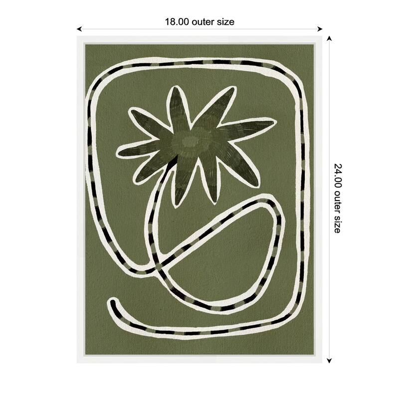 Kate and Laurel Sylvie Delicate Bloom 18 Framed Canvas by Shatha Al Dafai