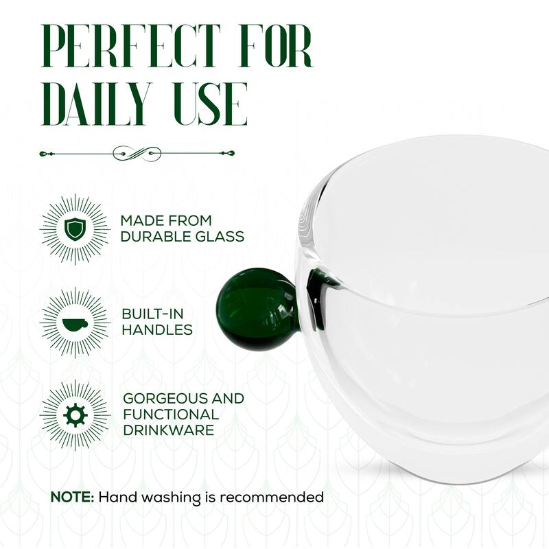 Elle Decor Double Wall Glass Coffee Mugs Set of 2 On Sale Bed Bath