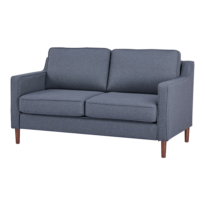 Sedona Modern Loveseat Sofa, Faux Linen / Vegan Leather Couch