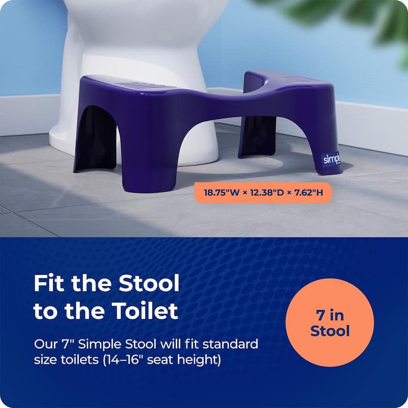 Squatty Potty Simple Bathroom Toilet Stool, Deep Purple 7 Inch Ergonomic Stool - Posture-Enhancing Bathroom Footrest