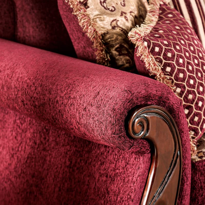 Fova Traditional Fabric Upholstered Armchair by Furniture of America