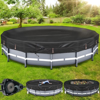 18ft Round Pool Cover with Ratchet – Tear-Resistant & Durable