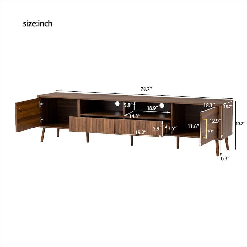 78 in with Open Shelf TV Stand for TVs up to 85 in - n/a
