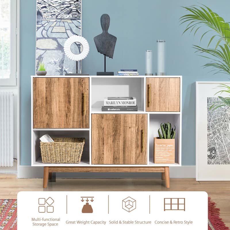 Gymax Sideboard Storage Cabinet w/Storage Compartments Buffet TV Stand - See Details