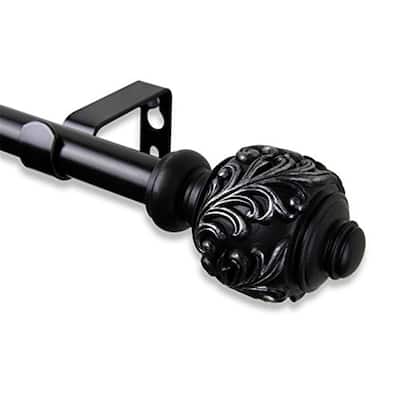 City Chic Curtain Rod 84-120 Inch Black - Modern Home Decor Hardware - 120