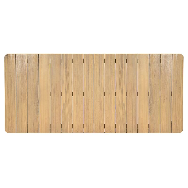 Christopher Knight Home - Outdoor Solid Acacia Wood 9-Piece Dining Set with Cushioned Chairs and Large Rectangular Table