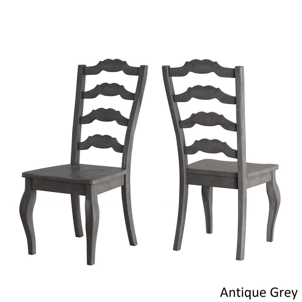 Eleanor Sage Green Round Solid Wood Top Ladder Back 5-piece Dining Set by iNSPIRE Q Classic