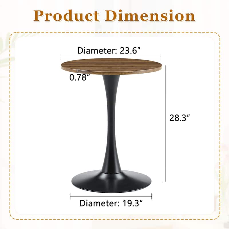 Round Tulip Dining Table, Kitchen Table with Thickened Tabletop, Bistro Table Circle Table Coffee Table