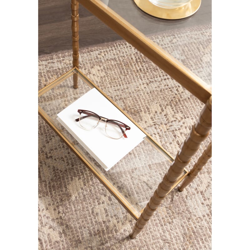Kate and Laurel Prisha Rectangle Side Table - 18x8x25