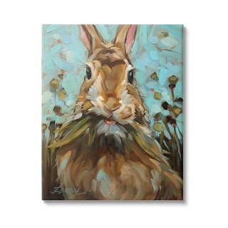 Stupell Wildlife Rabbit Eating Grass Canvas Wall Art by Andrea Lavery ...