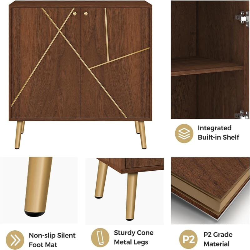 Modern Buffet Cabinet - 15.7"D x 31.1"W x 31.5"H