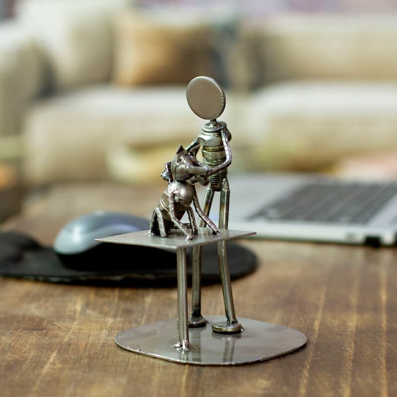 Novica Handmade Rustic Veterinarian Recycled Auto Parts Sculpture