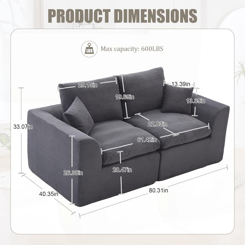 Modular Sectional Sofa Cloud Couch,Comfy Cloud Modern Sofa