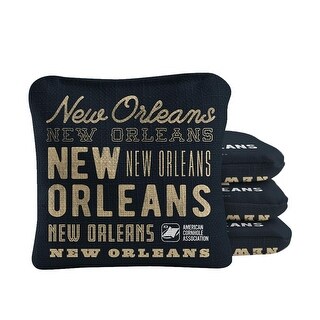 New Orleans Football Black Dual Sided Cornhole Bags
