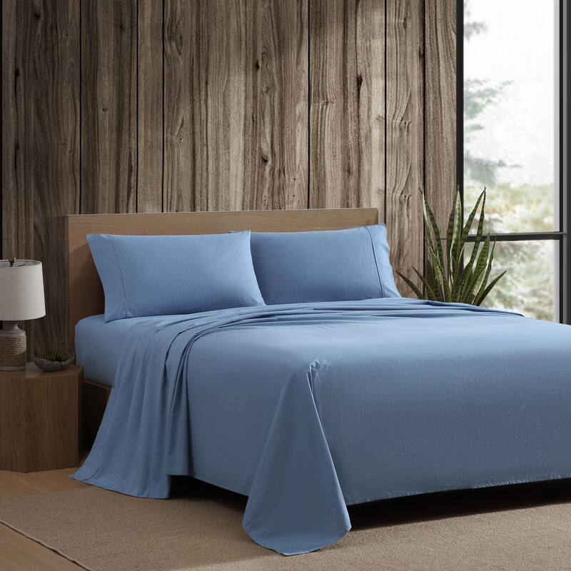 Eddie Bauer Brushed Percale Solid Cotton Sheet Set