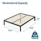 preview thumbnail 1 of 7, Priage by ZINUS Black Metal Platform Bed Frame Black - King