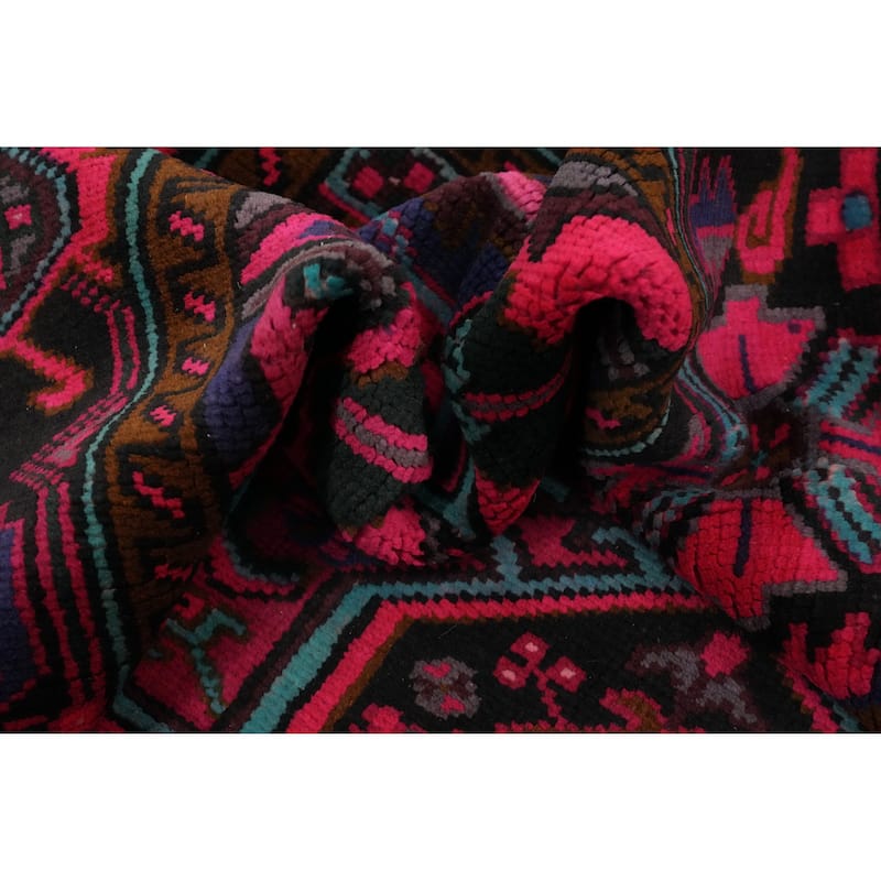 Hand Knotted Oriental 100% Wool Carpet Traditional Medallion Pink Heriz Area Rug - 9' 4'' X 6' 10''