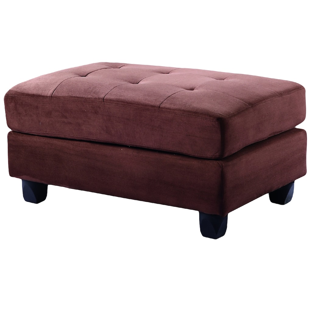 Upholstered Tufted Ottoman - 38" - Brown
