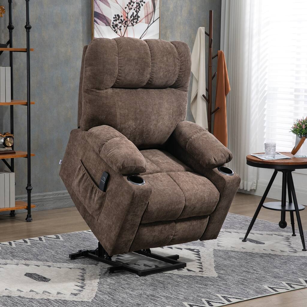 View of HOMCOM Electric Power Lift Chair Recliners for Elderly, Oversized ...