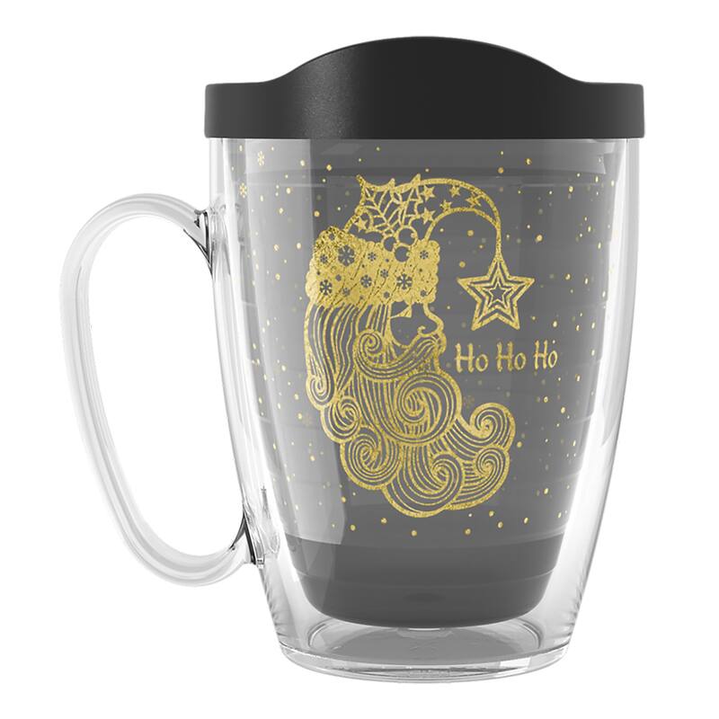 Tervis Festive Christmas Holiday Golden Santa Made in USA Double Walled Insulated Travel Tumbler, Quartz - 16oz Mug - 16oz Mug