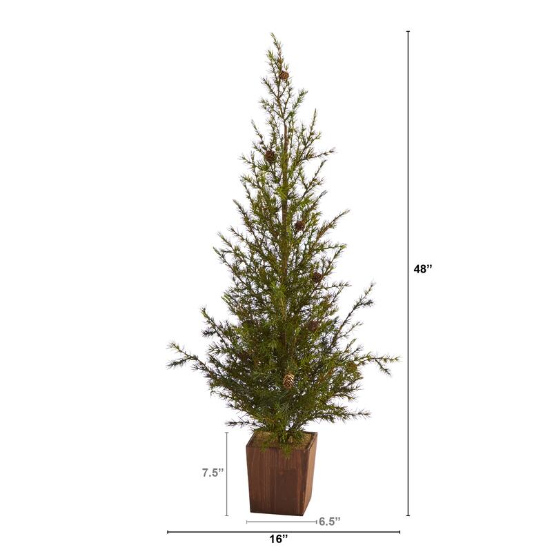 4' Alpine "Natural Look" Christmas Tree with Pine Cones - Green