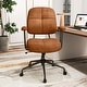 preview thumbnail 11 of 21, Leathaire Upholstered Task Home Office Chair with Cushioned Back-Beige Brown