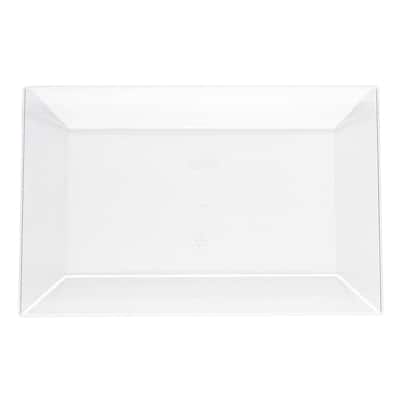 Solid Rectangular Disposable Plastic Plate Packs - Party Supplies