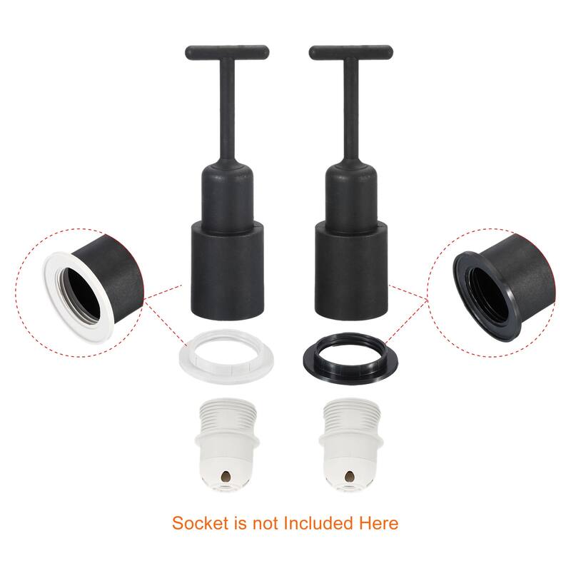 G9/E14/E27 Light Socket Ring Lamp Shade Holder Ring with Removal Tool Set - Black, White