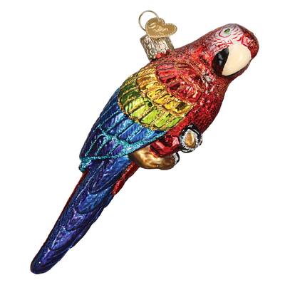 Old World Christmas Red and Blue Tropical Parrot Holiday Ornament - Multi
