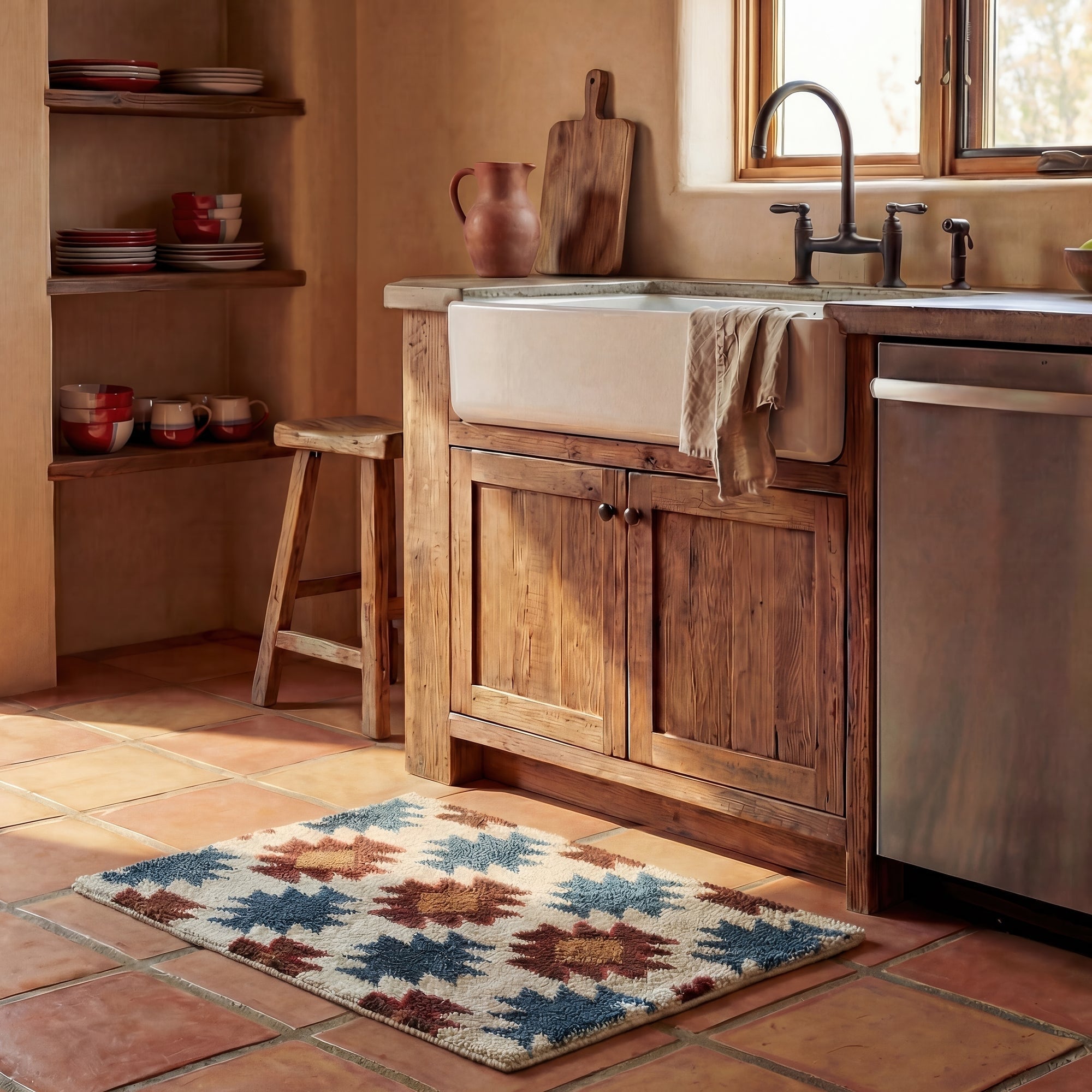 Tasha Polizzi for Paseo Road Mariella Geometric Aztec Jacquard Bath & Kitchen Rug, 24" x 36" - Multi Color