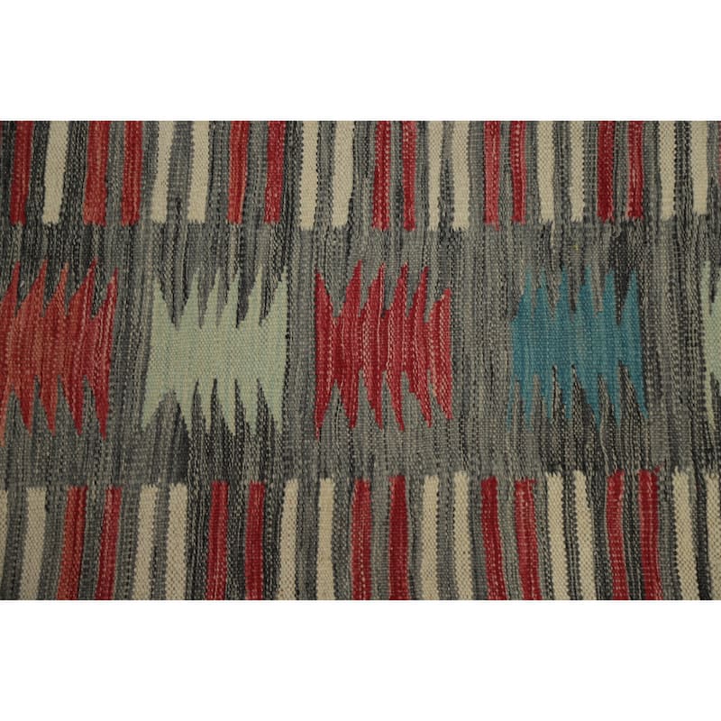 Hand Woven Oriental 100% Wool Carpet Southwestern Tribal Beige & Ivories Kilim Area Rug - 11' 10'' X 8' 8''