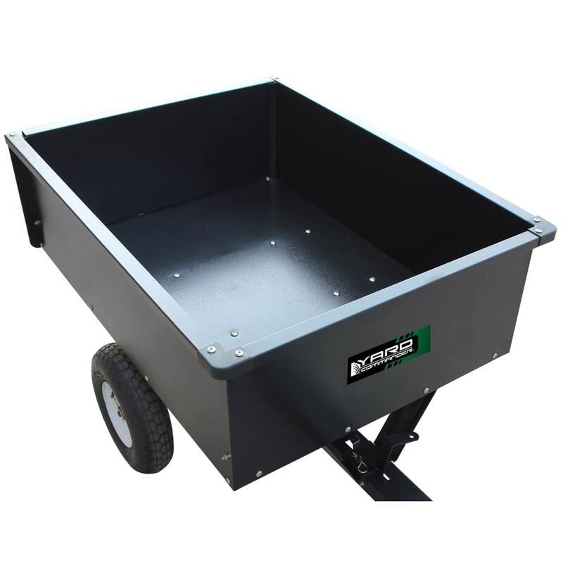 Heavy Duty Tow Behind ATV Trailer Steel Dump Cart, 10Cu Ft and 400