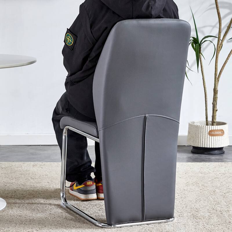 Set of 4 modern minimalist dining chairs in PU material