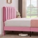 preview thumbnail 59 of 70, Kids Bed Frame, Height Adjustable Upholstered Bed, Twin Size Bed Set of 2