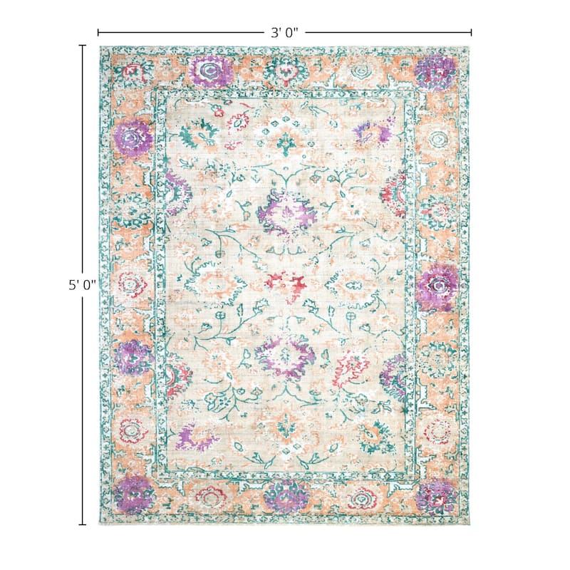 Overton Handmade Modern Contemporary Floral Area Rug