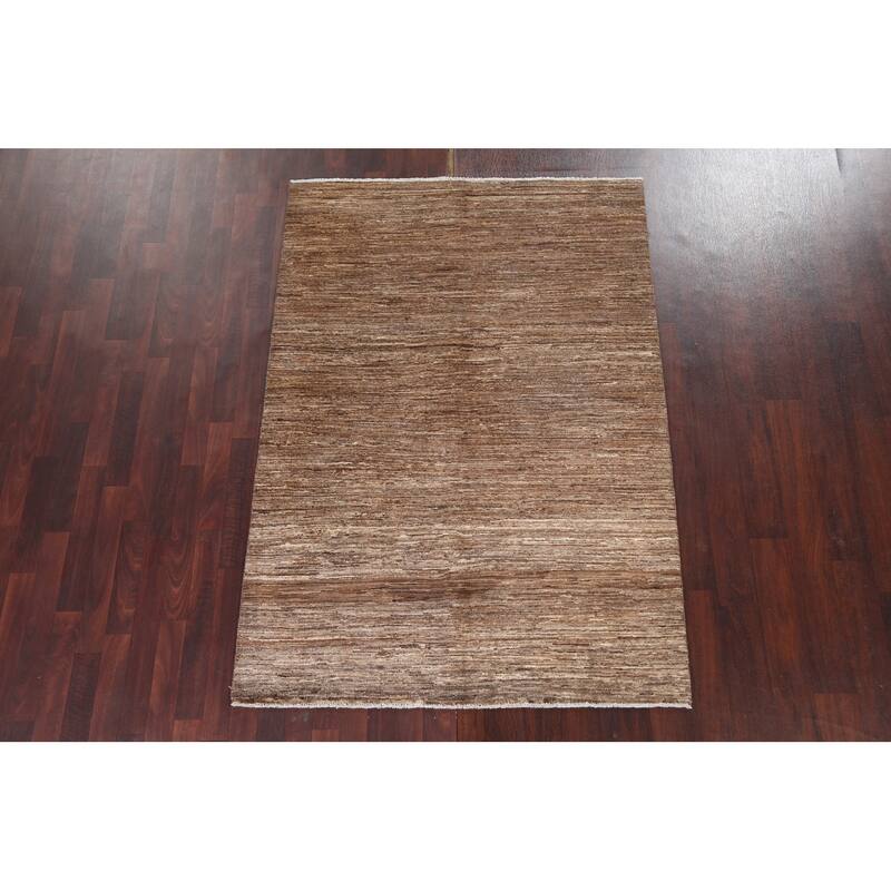 Brown Gabbeh Kashkoli Oriental Area Rug Wool Hand-knotted Foyer Carpet - 4'7" x 6'7"