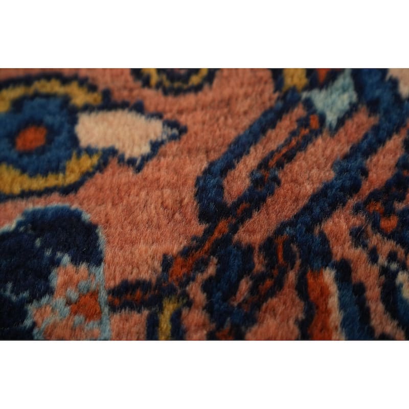 Hand Knotted Oriental 100% Wool Carpet Traditional Floral Coral Lilian Area Rug - 4' 8'' X 3' 5''
