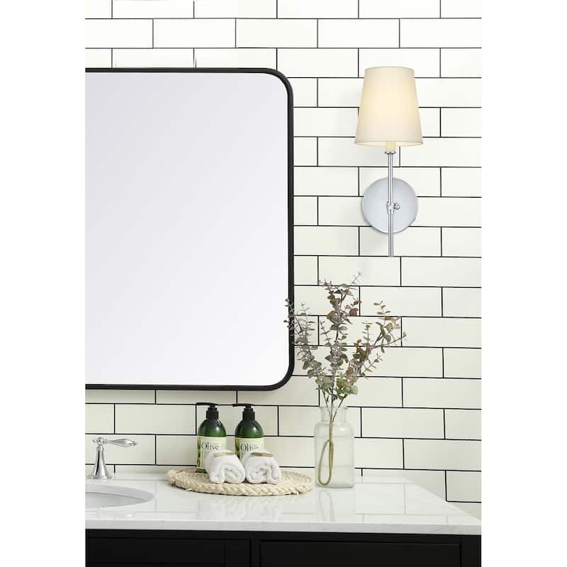 Elegant Lighting Mel 15" Wall Sconce with Linen Shade